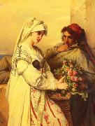 Jean-Francois Portaels The Rose Vendor oil painting on canvas